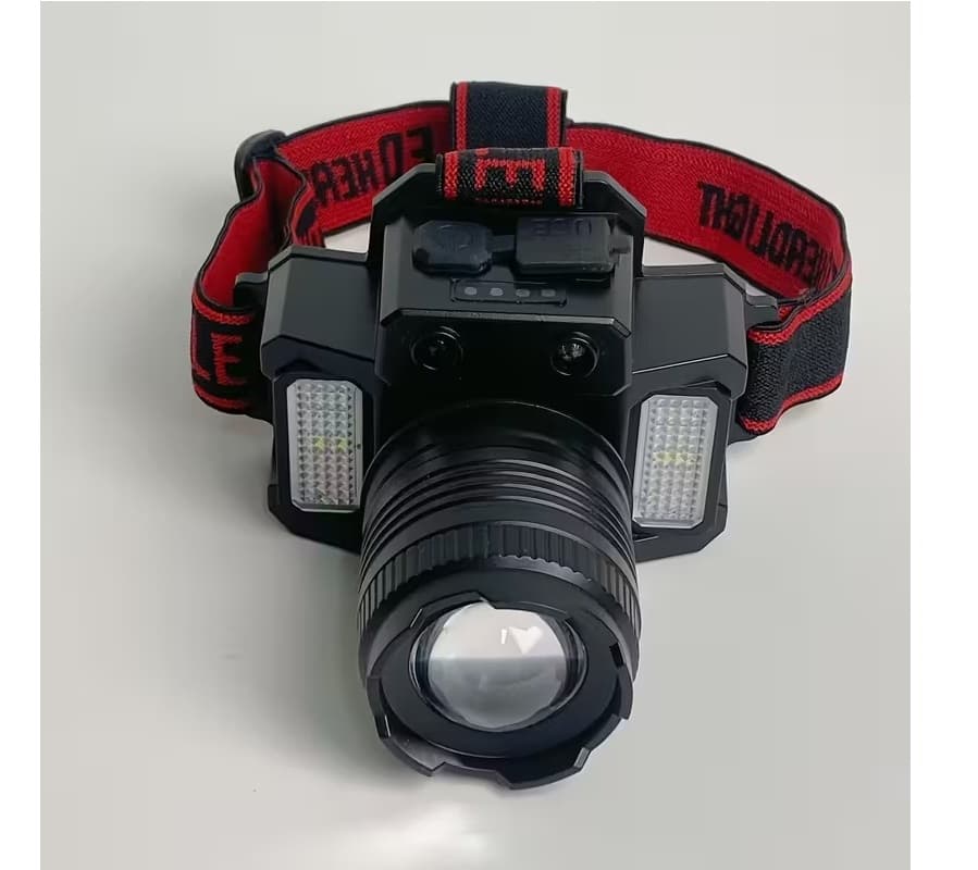 Latarka czołowa LED USB z czujnikiem ruchu – 5 trybów, akumulator USB-C