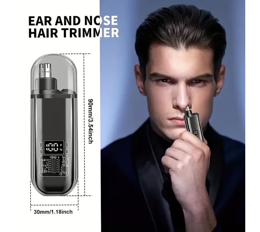 Trymer do Nosa i Uszu – Bezpieczny, Łatwy w Czyszczeniu, USB / Manualny