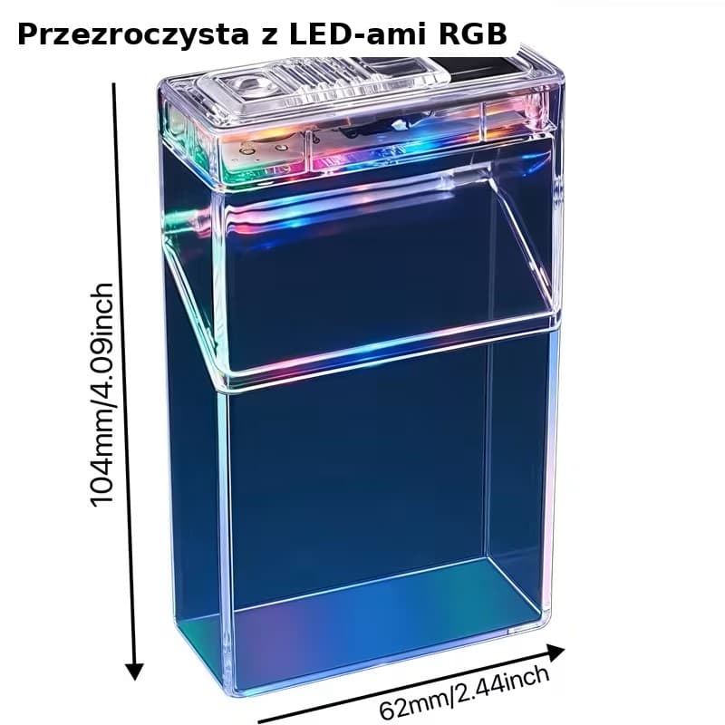 PAPIEROŚNICA Z ZAPALNICZKĄ MĘSKA USB NA 20 PAPIEROSÓW WIELOFUNKCYJNA 2W1