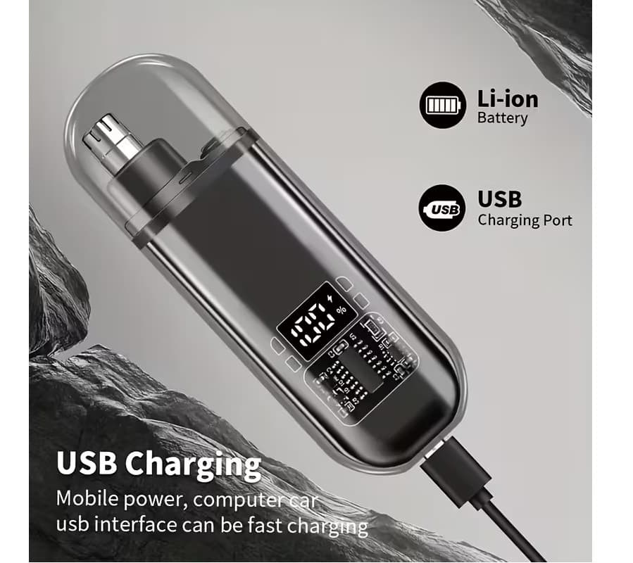 Trymer do Nosa i Uszu – Bezpieczny, Łatwy w Czyszczeniu, USB / Manualny