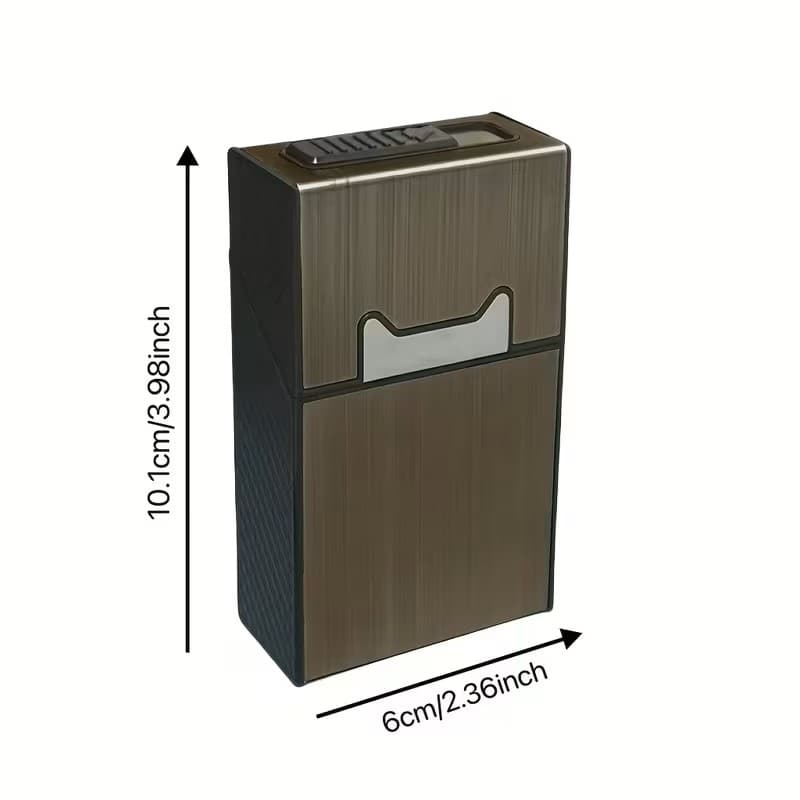 PAPIEROŚNICA Z ZAPALNICZKĄ MĘSKA USB NA 20 PAPIEROSÓW WIELOFUNKCYJNA 2W1