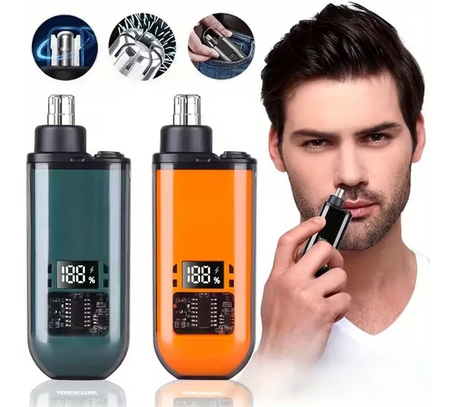 Trymer do Nosa i Uszu – Bezpieczny, Łatwy w Czyszczeniu, USB / Manualny