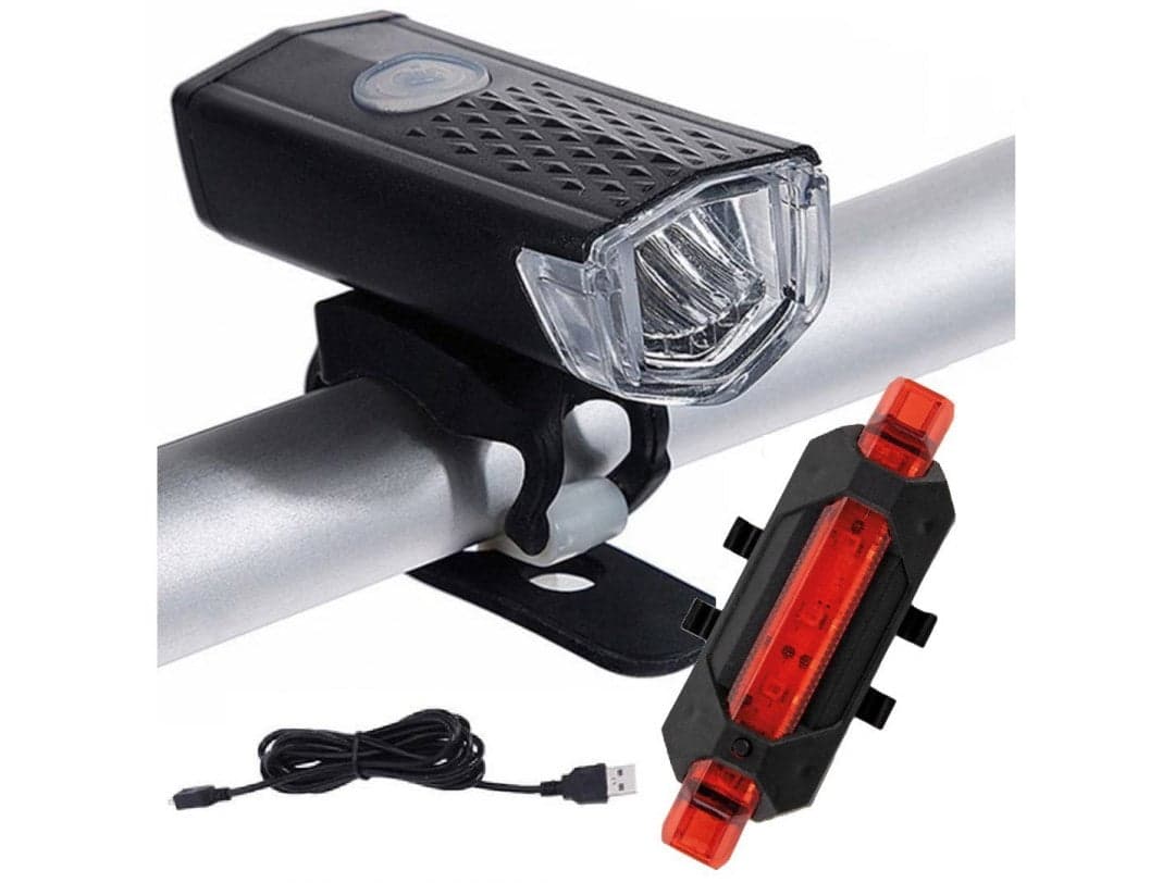 2x lampka rowerowa przednia tylnia led zestaw usb