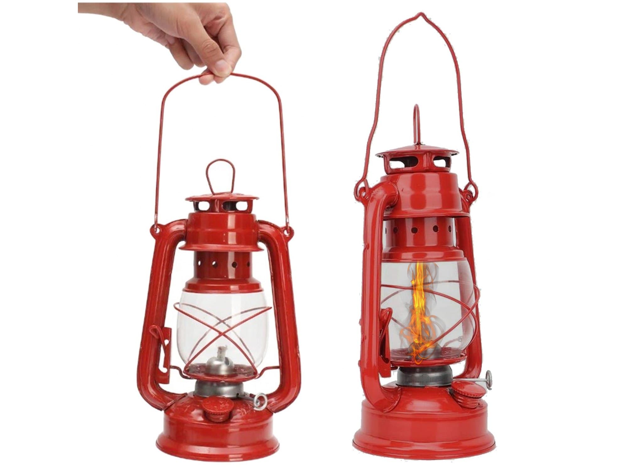 Lampa naftowa z uchwytem retro olej wisząca 24cm
