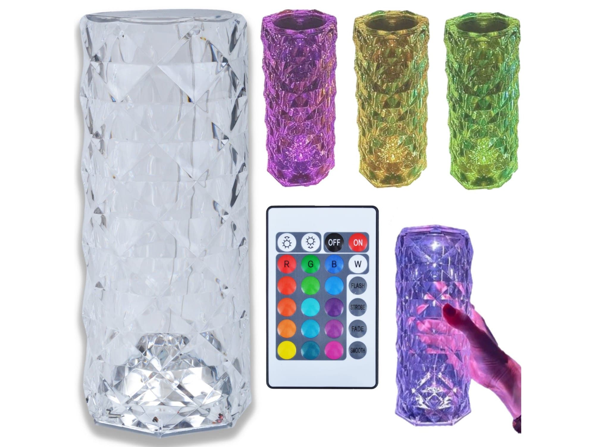 Lampa lampka kryształowa dotykowa led diamond